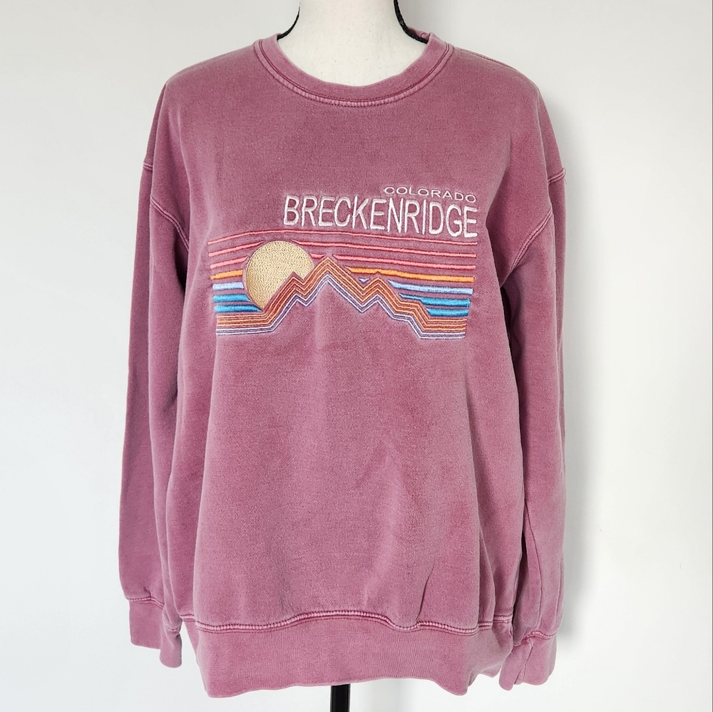 U.S. Vintage Wash Breckenridge Colorado Sweatshirt Embroidered Crewneck Graphic - Picture 2 of 10